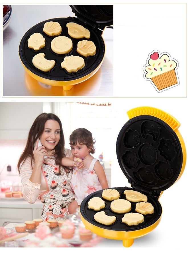 HOMESTAR Cake maker, electric mini waffle maker, making 7 different cartoon shaped waffles and cakes, double sided heating non stick board, 1000W, suitable for baking, breakfast, kitchen - Image 3
